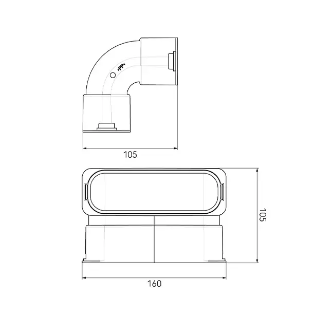 Ubbink Air Excellent 45SC kit curva verticale