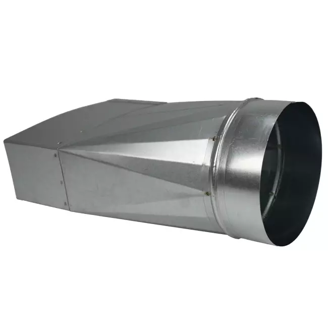 Adattatore 170x80 mm a diametro 150 mm per canalizzazione