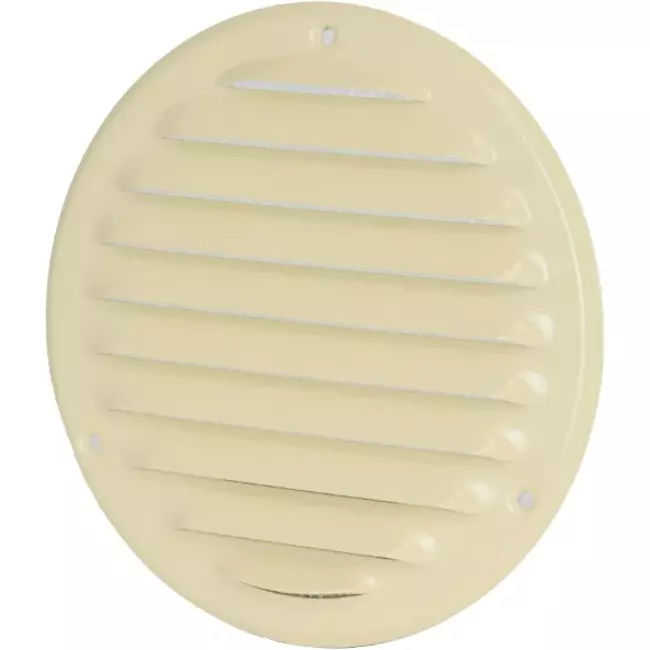 Griglia di aerazione in metallo rotonda 100 mm beige - MR100Y - RAL1015