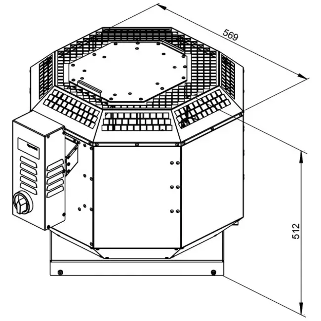 Aspiratore da tetto verticale per estrazione fumi da cucina Ruck 3000 m³/h (DVN 315 D4 F4 30)