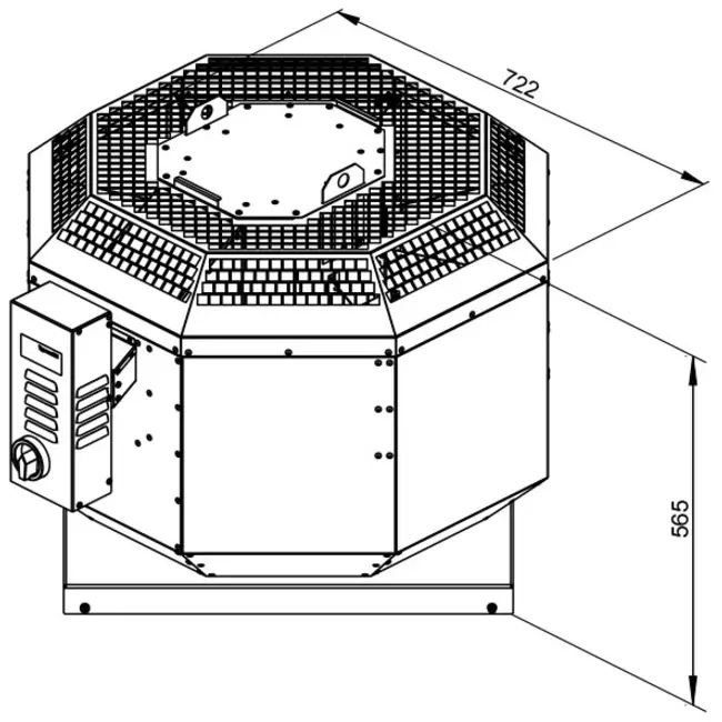 Aspiratore da tetto verticale per estrazione fumi da cucina Ruck 3990 m³/h (DVN 400 D4 F4 30)