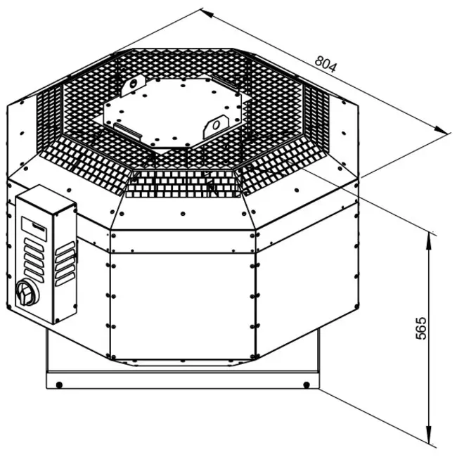 Aspiratore da tetto verticale per estrazione fumi da cucina Ruck silenziato 4250 m³/h (DVNI 355 D4 F4 30)