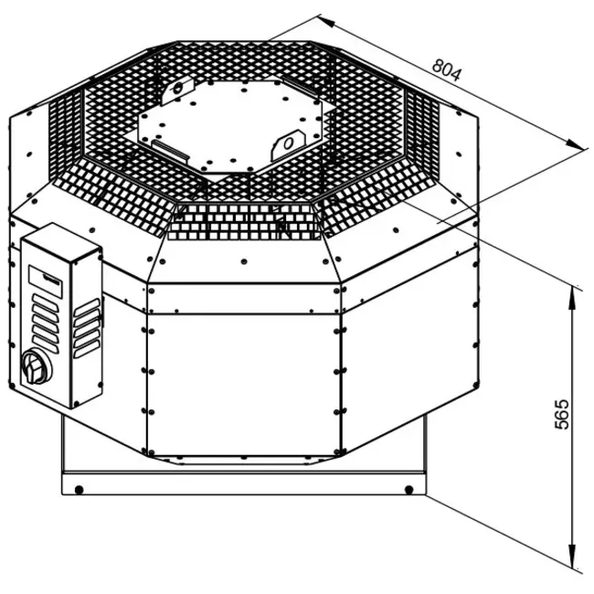 Aspiratore da tetto verticale per estrazione fumi da cucina Ruck silenziato 3990 m³/h (DVNI 400 D4 F4 30)