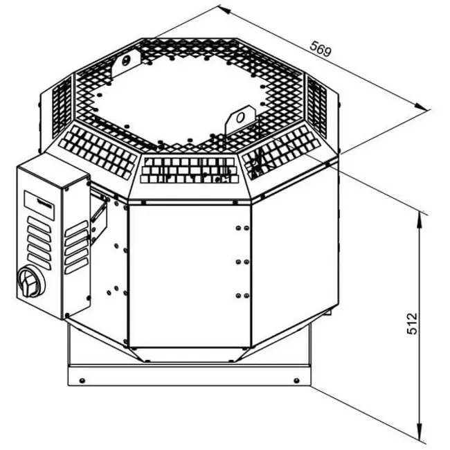 Aspiratore da tetto Ruck per il settore della ristorazione a controllo di frequenza 3000 m³/h - DVN 315 D4 30