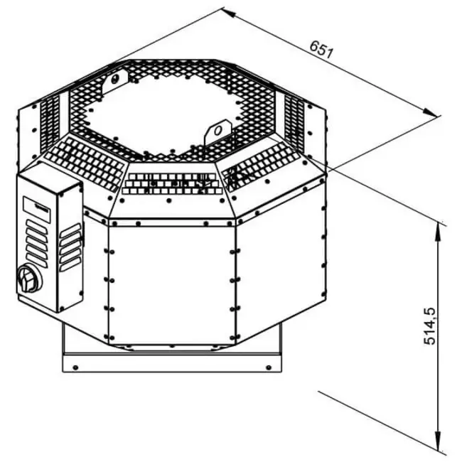 Aspiratore da tetto Ruck per il settore della ristorazione con attenuazione acustica e controllo di frequenza 3000 m³/h - DVNI 315 D4 30