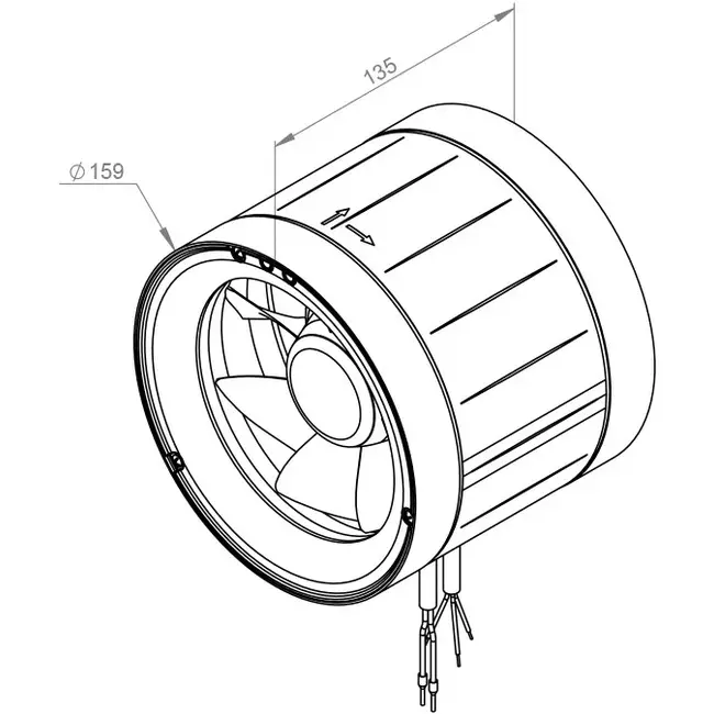 Ventilatore a tubo Ruck Etamaster con motore EC 515 m³/h Ø 160 mm - EM 160 EC 01