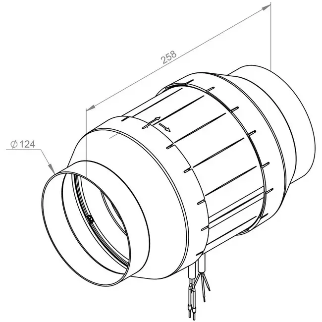 Ventilatore a tubo Ruck Etamaster con motore EC 460 m³/h Ø 125 mm - EM 125L EC 01