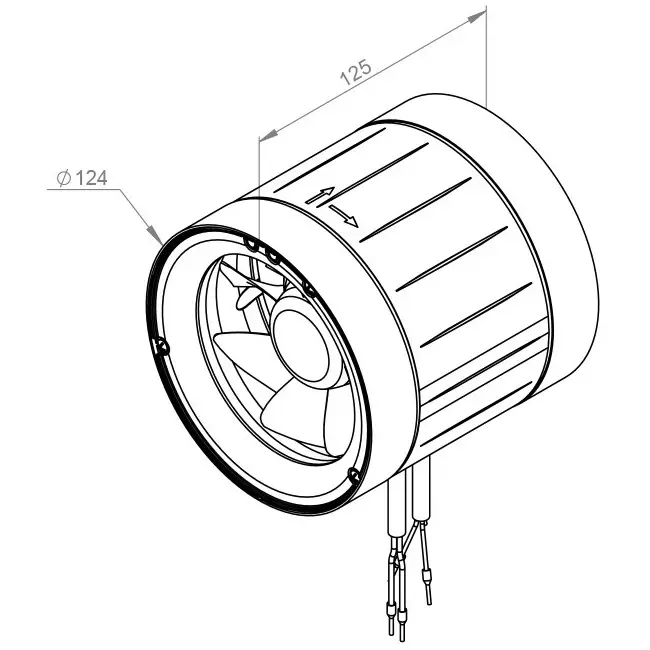 Aspiratore a tubo Ruck Etamaster con Motore EC - 220 m³/h Ø 125 mm + regolatore PWM