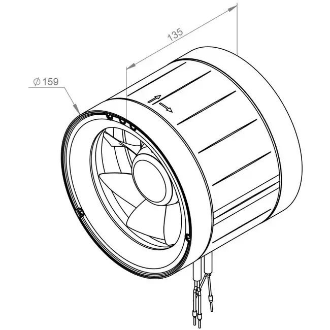 Ventilatore a tubo Ruck Etamaster con motore EC 515 m³/h / Ø 160 mm - EM 160 EC 02 - comando PWM