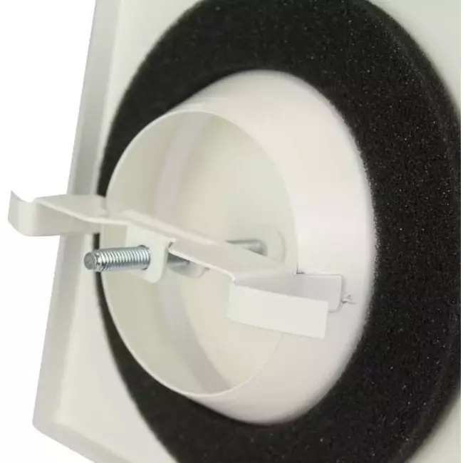 Valvola di alimentazione per ventilazione in metallo quadrato Ø 125 mm bianca con morsetti a molla - DVSQ-P125