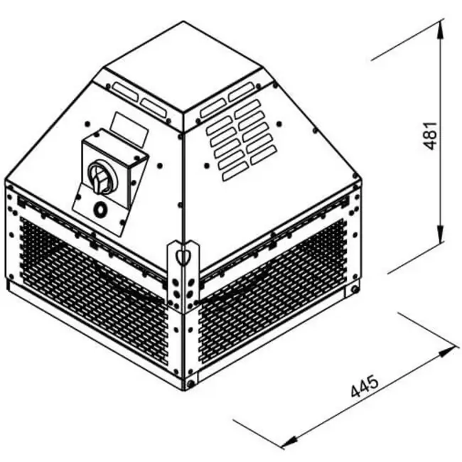Aspiratore da tetto per estrazione fumi Ruck orizzontale fino a 200 °C costante e 400 °C/120 min - 3290 m³/h (DHN 280 D2 F4 30)