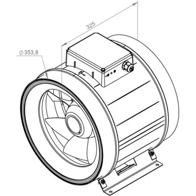 Aspiratore a tubo Ruck® ETAMASTER con Motore EC 4790 m³/h - Ø 355 mm + potenziometro di controllo 10 kO