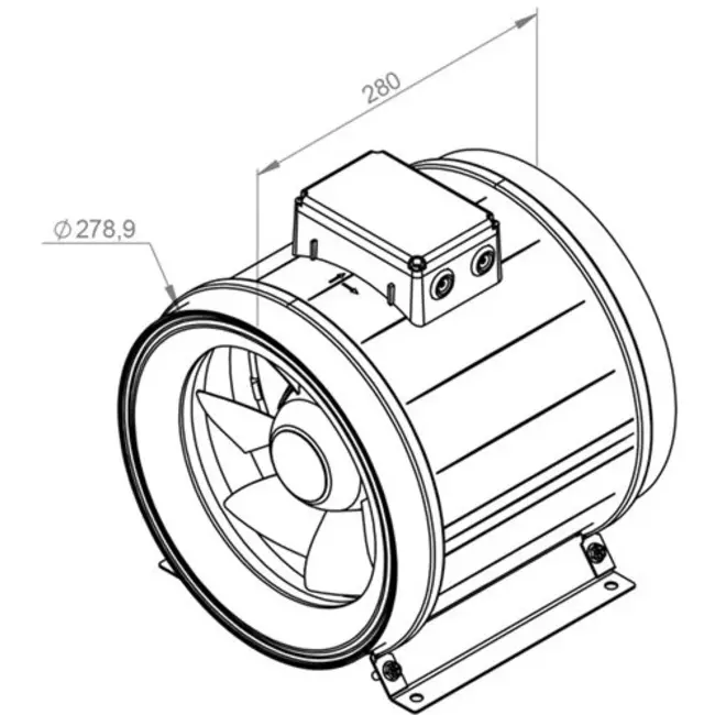 Aspiratore a tubo Ruck ETAMASTER con Motore EC 2440 m³/h - Ø 280 mm + potenziometro di controllo 10 kO