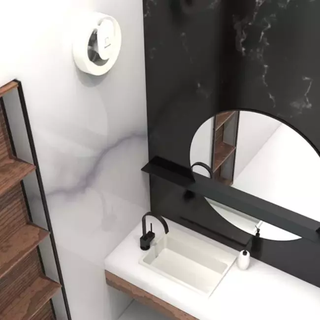 Aspiratore per il bagno svara con sensore di umidità e luce 100-125 mm (controllato dall'app)