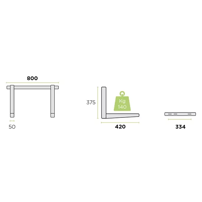 Unità esterna Rodigas Console a muro 800x375x420mm