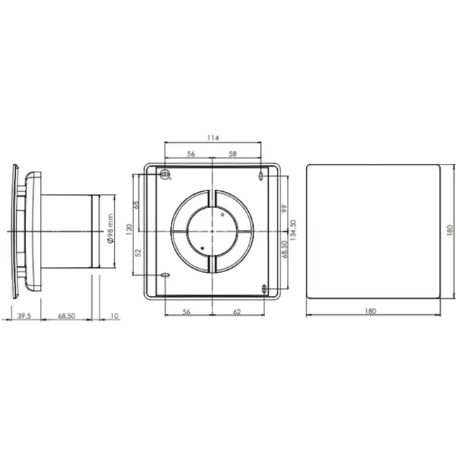 Itho Daalderop aspiratore per il bagno Ø100 mm- bianco con timer e 2 velocità BTV-ssst T
