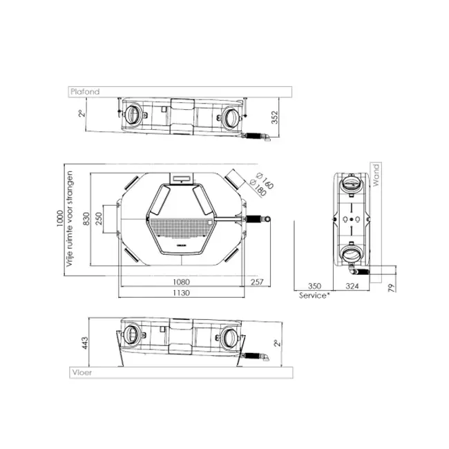 Unità a soffitto con recupero di calore Orcon HRC-260-OptiAir