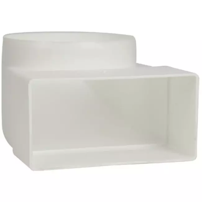 Curva rettangolare verticale in plastica 90° Ø 100 mm - 110x55 - KLD