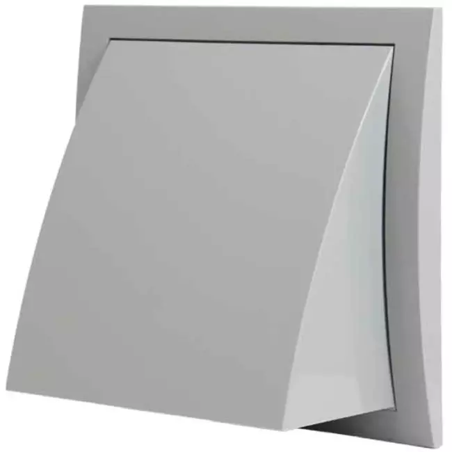 Griglia a muro con valvola di non ritorno 190x190 mm diametro 125 mm grigia - ND12FVP