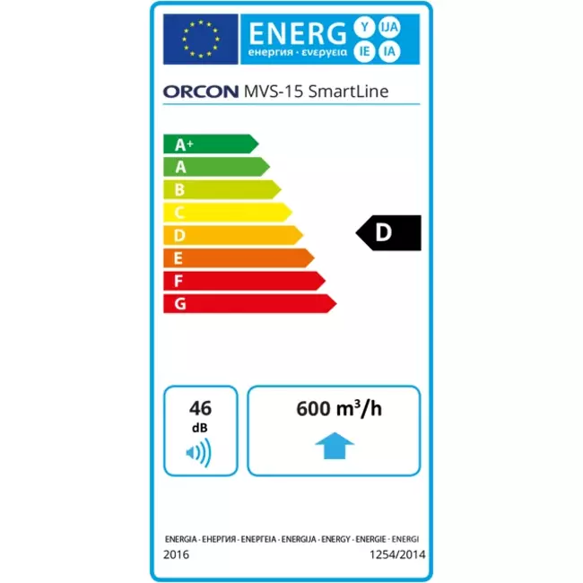 Orcon MVS-15RHB 550 m³/h + sensore di umidità + controllo RFT - spina di sicurezza