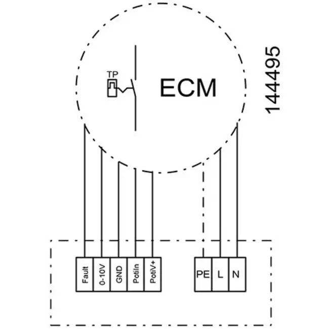 Aspiratore a cassetta con motore EC con flusso d'aria esterno Ruck 2370 m³/h - MPC 225 EC T 30
