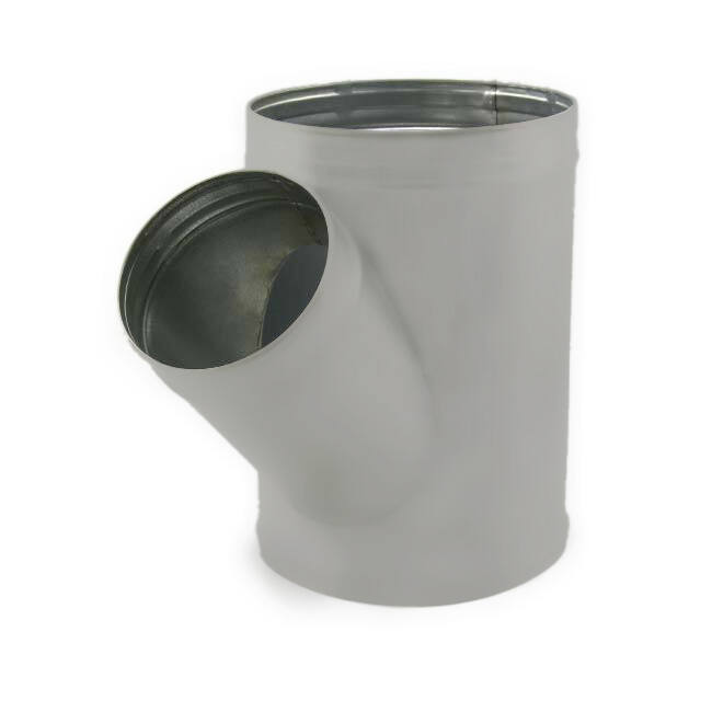 Raccordo a T Ø 200 mm - Ø 100 mm per tubo spiro (45°) - personalizzazione RAL7035