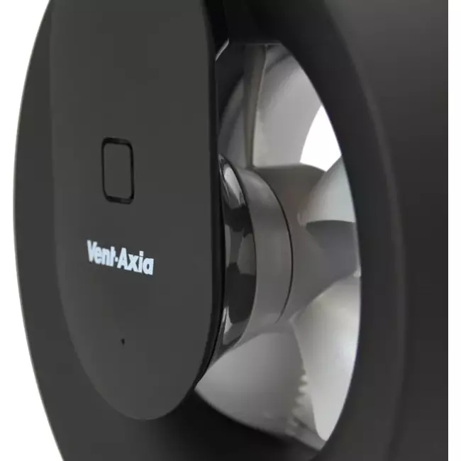 Ventilatore da bagno Svara con timer, sensore di umidità e sensore di luce, 100-125 mm (controllabile tramite app) NERO