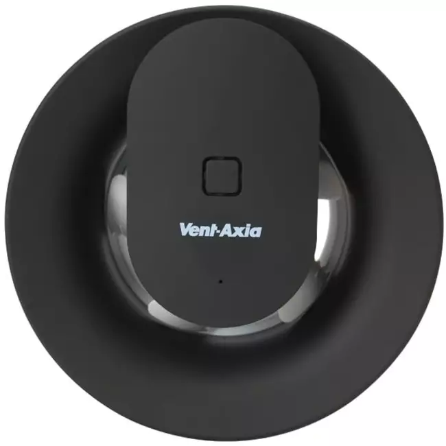 Ventilatore da bagno Svara con timer, sensore di umidità e sensore di luce, 100-125 mm (controllabile tramite app) NERO