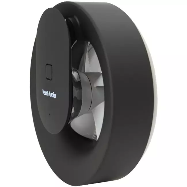 Ventilatore da bagno Svara con timer, sensore di umidità e sensore di luce, 100-125 mm (controllabile tramite app) NERO