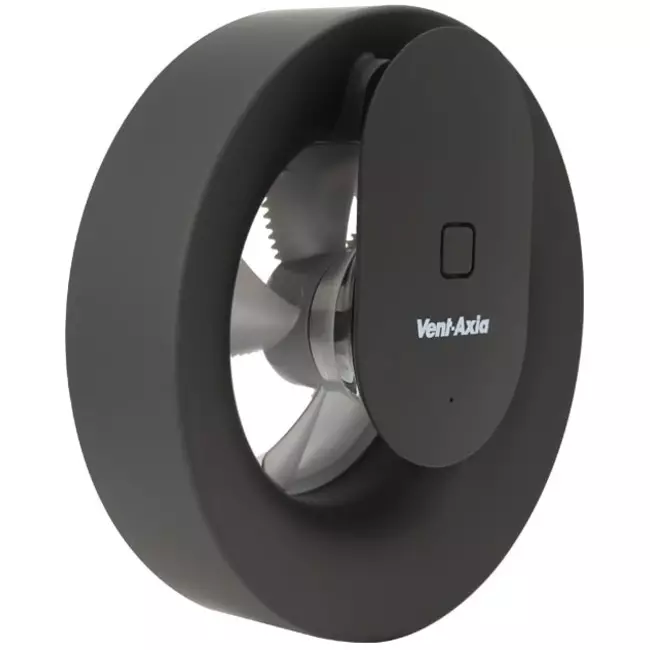 Ventilatore da bagno Svara con timer, sensore di umidità e sensore di luce, 100-125 mm (controllabile tramite app) NERO