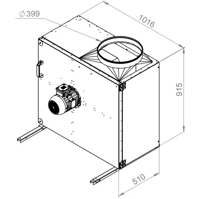 Aspiratore a cassetta per estrazione fumi Ruck swing-out e motore a controllo di frequenza 7890 m³/h (MPS 500 D4 F4 30)