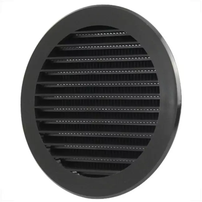 Griglia con alette diametro 125 mm nera - VR125M