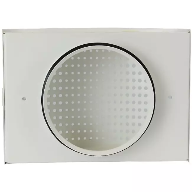 Valvola di alimentazione di ventilazione Ø 100 mm con copertura perforata per montaggio a parete BIANCA - DTQA100
