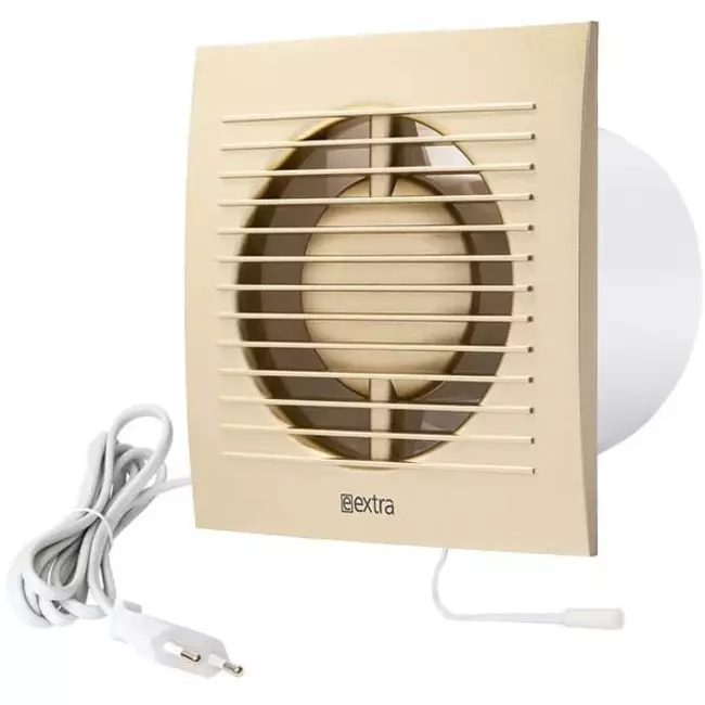 Aspiratore per il bagno Ø 100 mm oro con interruttore a corda e spina - EE100WPG