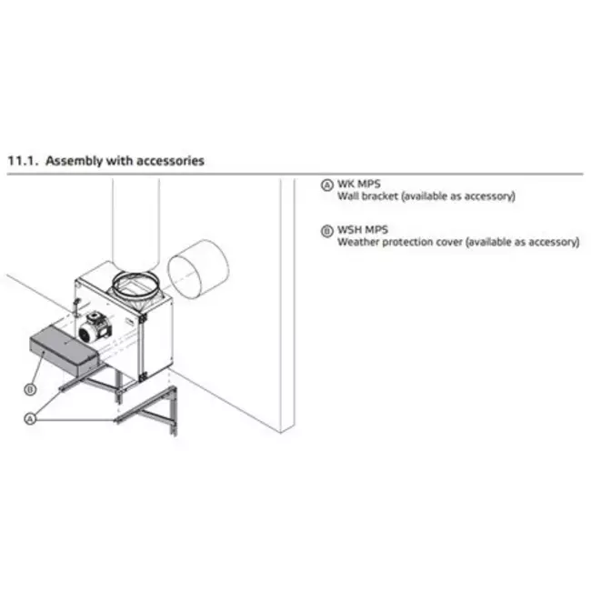 Aspiratore a cassetta per estrazione fumi Ruck swing-out e motore a controllo di frequenza 6660 m³/h (MPS 450 D4 F4 30)