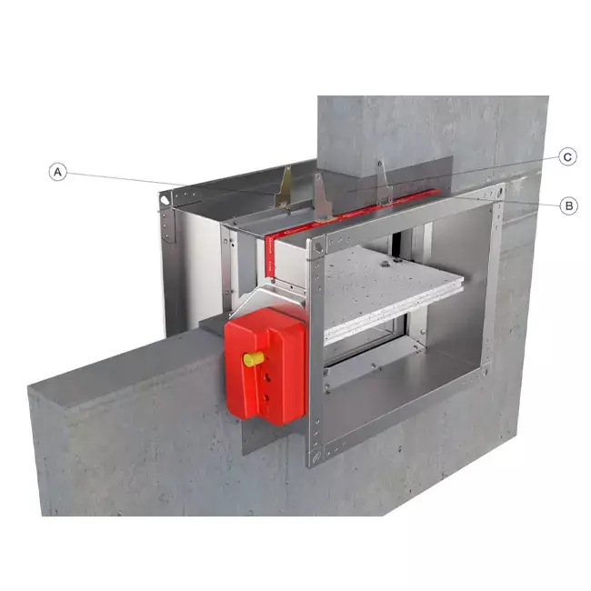 Serranda tagliafuoco rettangolare a funzionamento manuale - E-FD25 600x500 R