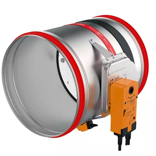 Serranda tagliafuoco rotonda 160 mm servomotore 24V - E-FDC25 D160 M24 S