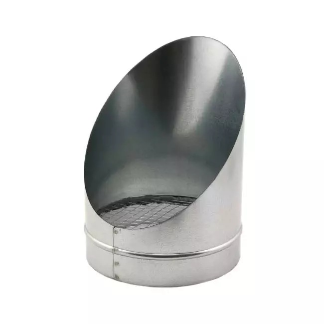 Griglia per tubo 45 gradi con diametro della rete: 125 mm