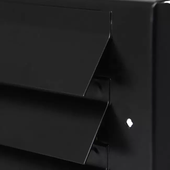 Griglia a parete esterna montata in superficie 300 mm x 100 mm NERO