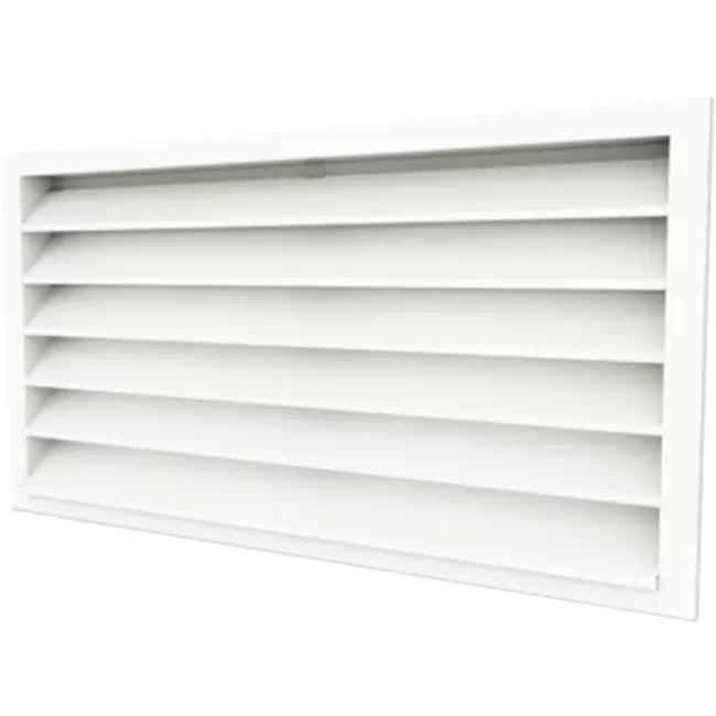 Diffusore da muro esterno 600x300 in acciaio con alette fisse - colore misto RAL 9010