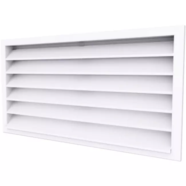 Griglia da muro esterna 800x400 in alluminio con alette fisse - colore misto RAL 9016