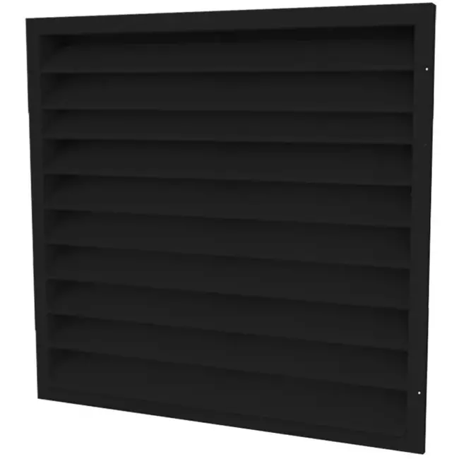 Griglia da muro esterna 600x600 in alluminio con alette fisse - colore misto RAL 9005