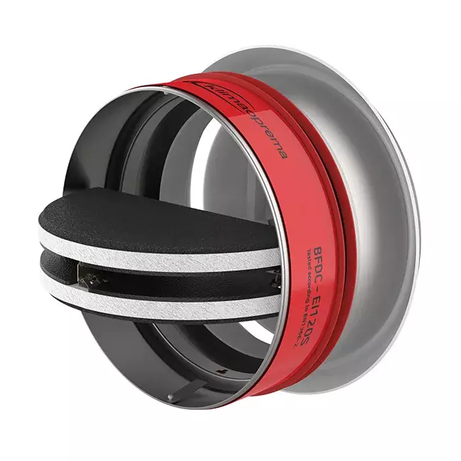 Serranda tagliafuoco circolare 200 mm con valvola di ventilazione - E-BFDC V EI120S D200