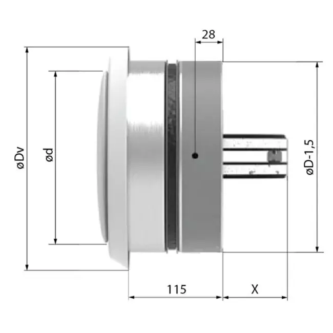 Serranda tagliafuoco circolare 200 mm con valvola di ventilazione - E-BFDC V EI120S D200