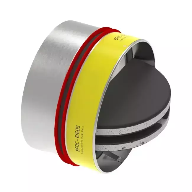 Serranda tagliafuoco circolare 200 mm con valvola di ventilazione - E-BFDC V EI60S D200