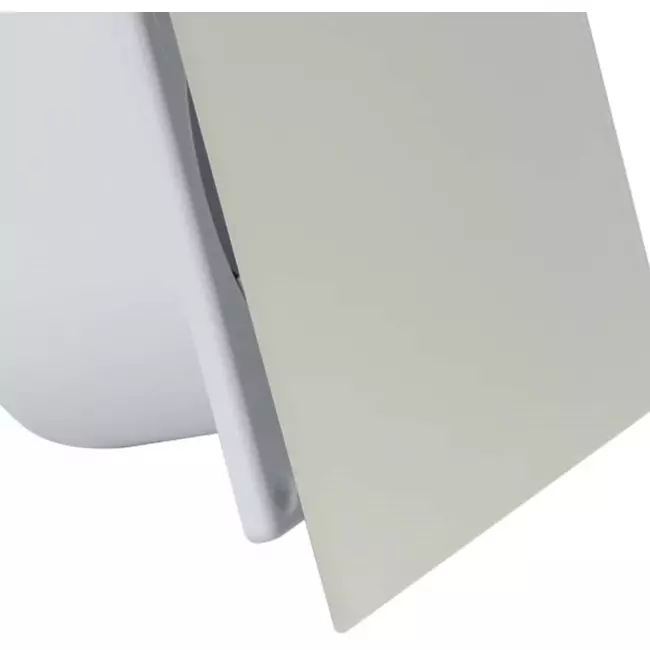Aspiratore per il bagno Ø 100 mm - pannello frontale di vetro argentato satinato