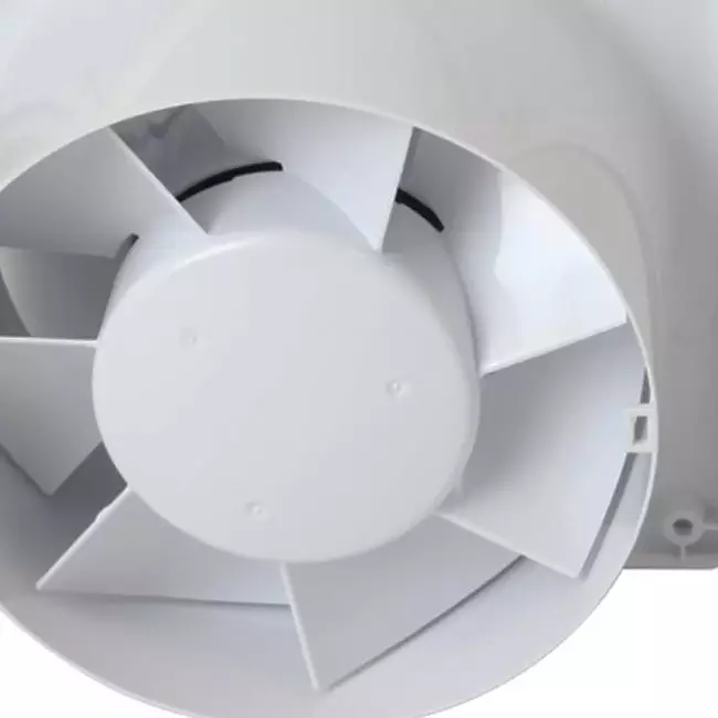 Aspiratore per il bagno Ø 100 mm - pannello frontale di vetro argentato satinato