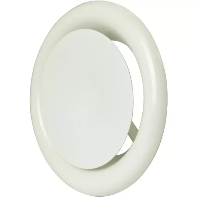 Valvola alimentazione ventilazione in metallo Ø 100 mm RAL 9010 con morsetti a molla - DVSC-P100