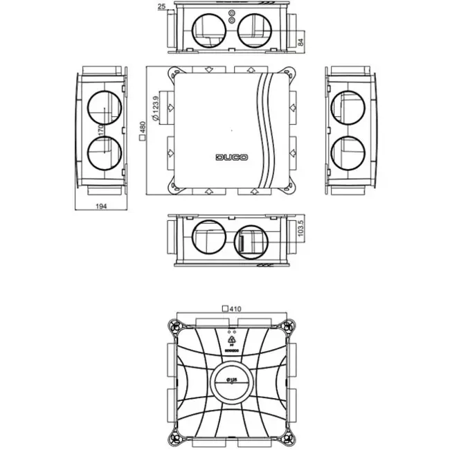 DucoBox Focus 400 m³/h - spina di sicurezza