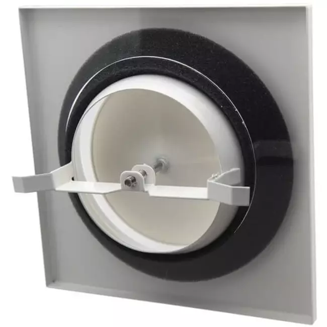 Valvola di estrazione di ventilazione in metallo quadrata Ø 125 mm bianca con morsetti a molla - DVSQ125